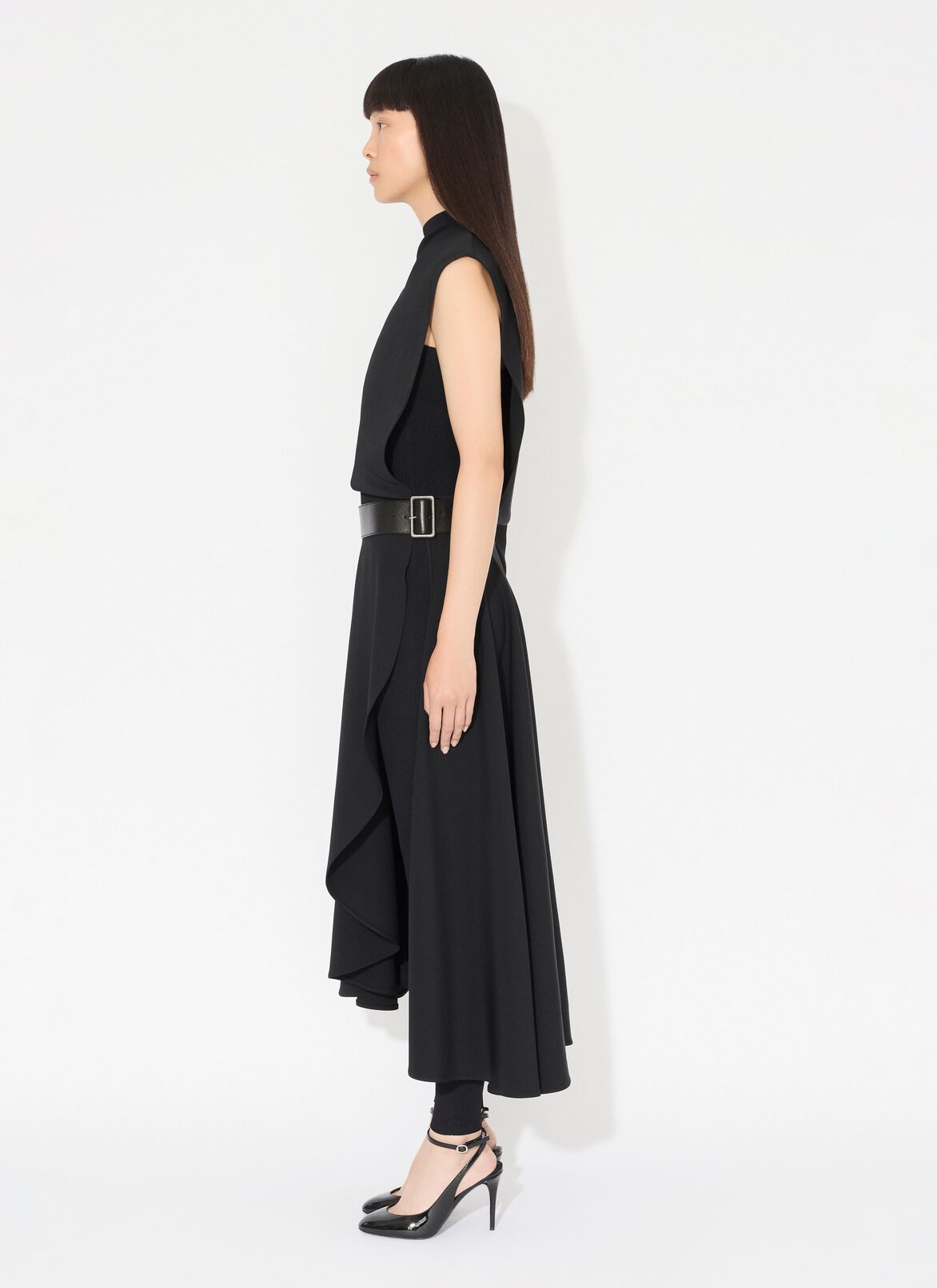 RIBBED KNIT JUMPSUIT ALAÏA BLACK RIBBED KNIT JUMPSUIT